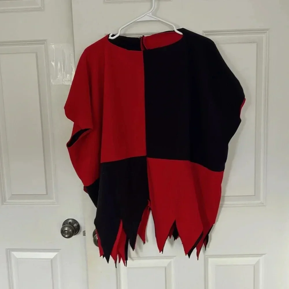 Court Jester Costume red and purple with hat one size it’s around a size 10-16